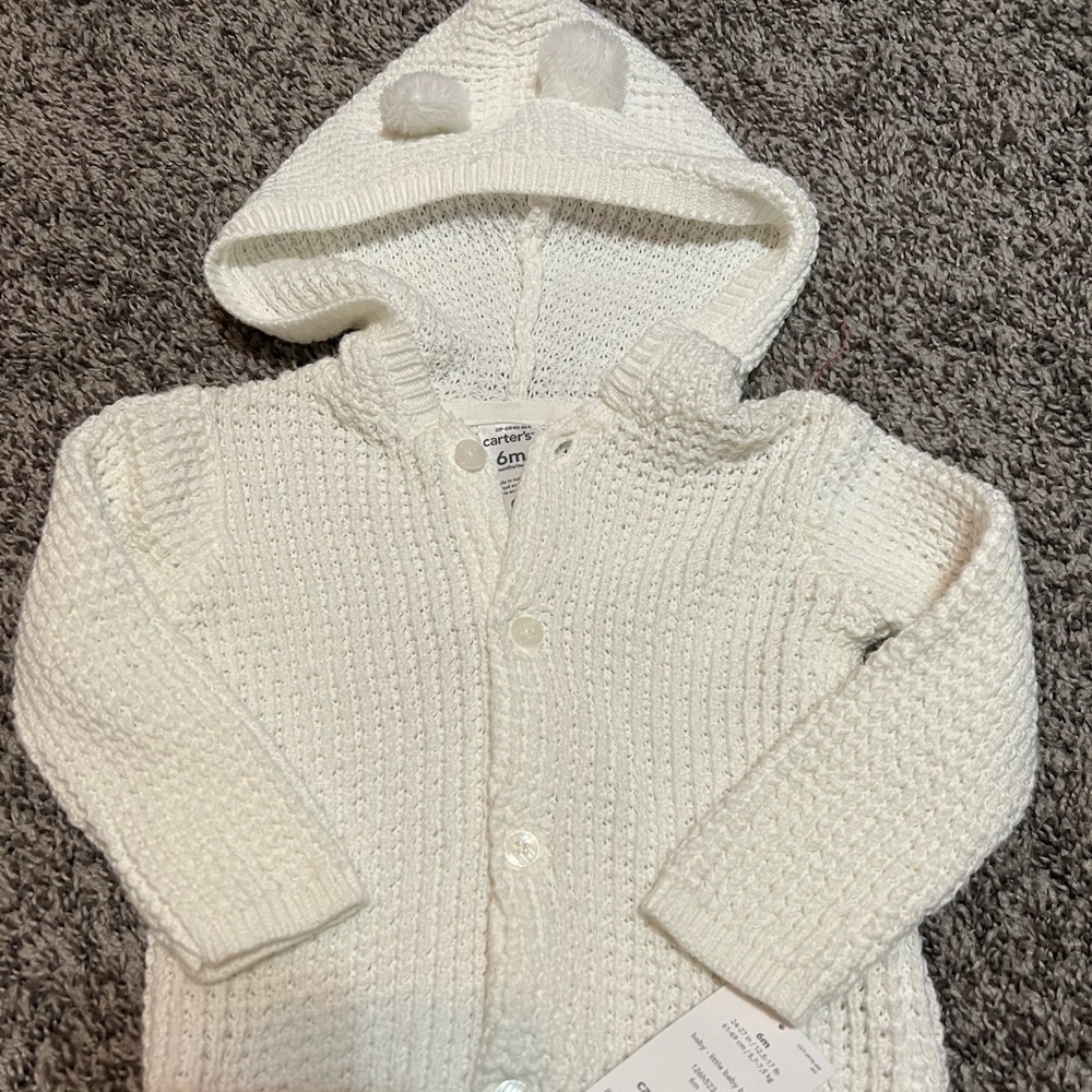 NWT 6mo Carter knit button jacket